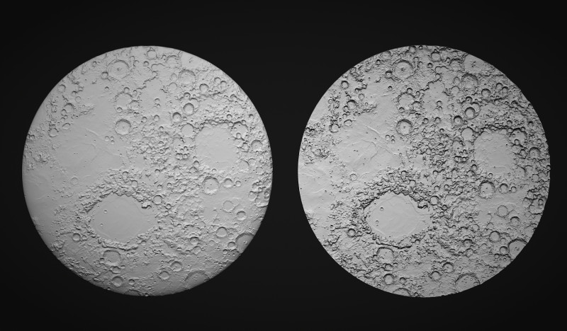 Moon Bas relief Model Cetak 3D .c4d .max .obj .3ds .fbx .stl .blend 