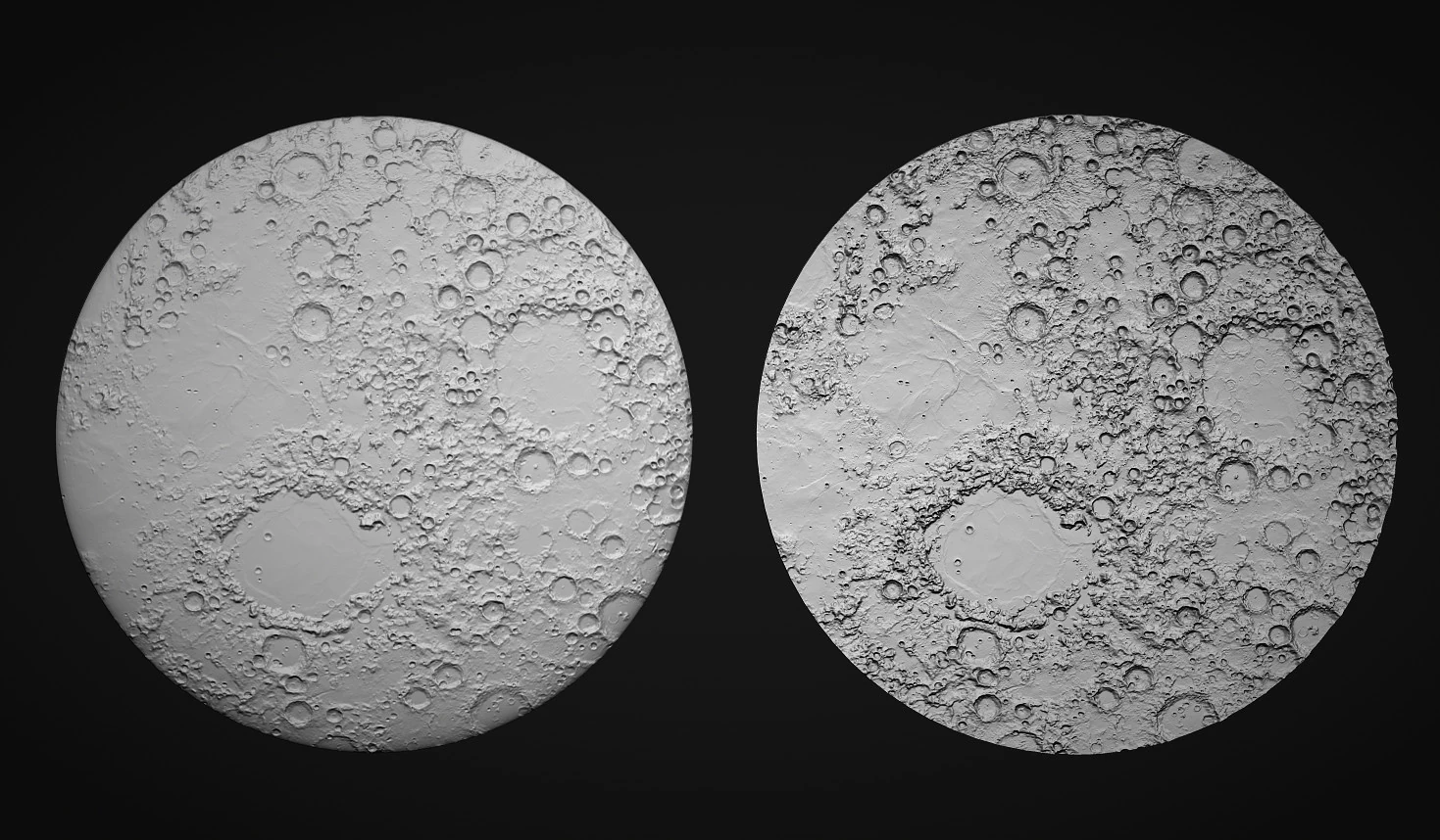 Moon Bas relief 3D Print Model .c4d .max .obj .3ds .fbx .stl .blend 