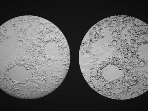 Baixo-relevo da Lua Modelo de Impressão 3D