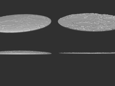 Moon Bas relief 3D Print Model