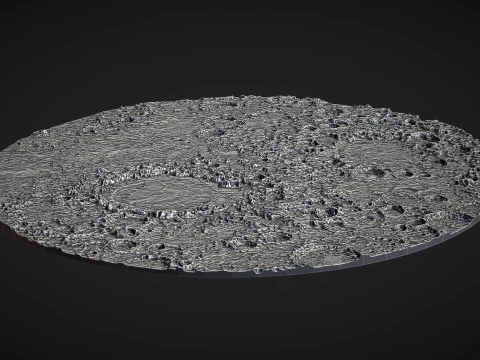 Moon Bas relief 3D Print Model
