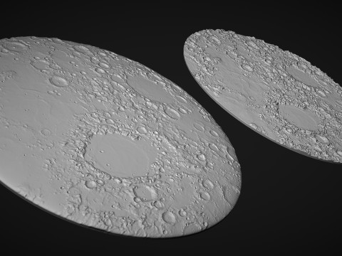 Moon Bas relief Model Cetak 3D