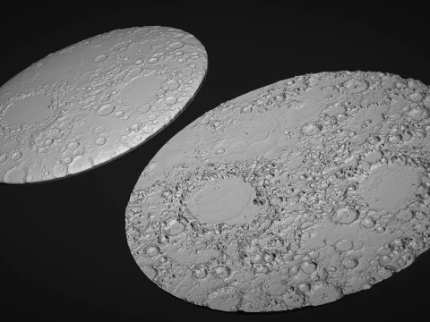 Moon Bas relief 3D Print Model