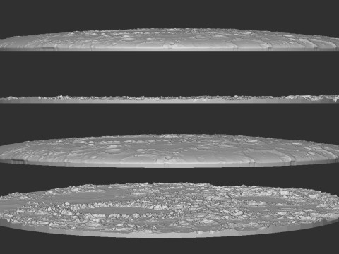 Moon Bas relief Model Cetak 3D