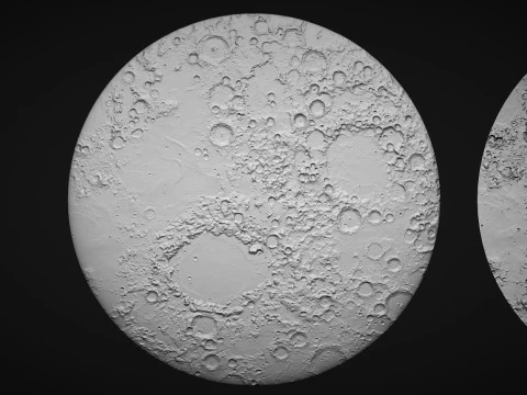 Moon Bas relief 3D Print Model