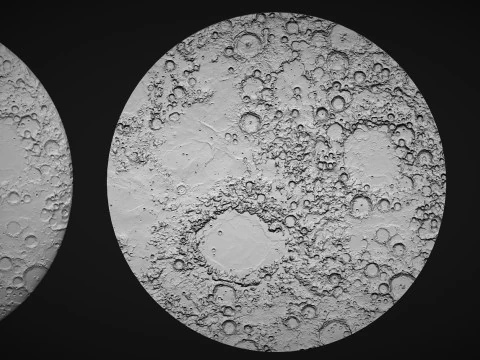 Moon Bas relief 3D Print Model
