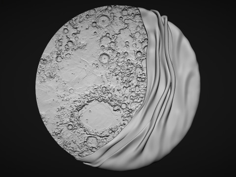 Moon Bas relief wall decor Model do druku 3D