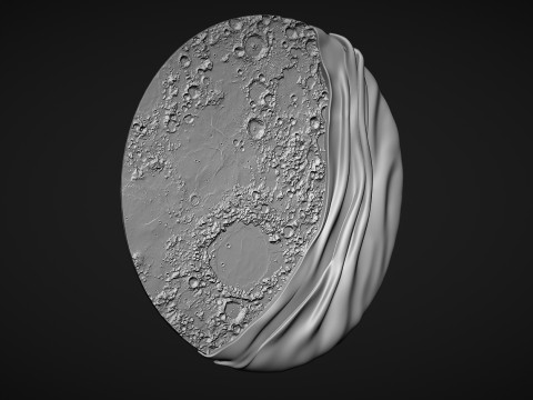 Moon Bas relief wall decor Model do druku 3D