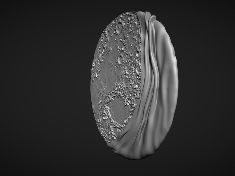 Moon Bas relief wall decor Model do druku 3D