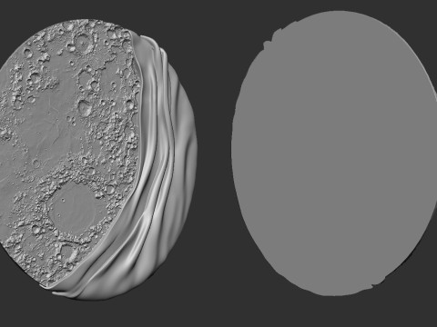 Moon Bas relief wall decor Model do druku 3D
