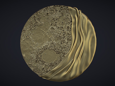 Moon Bas relief wall decor Model do druku 3D