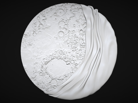 Moon Bas relief wall decor Model do druku 3D