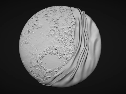Moon Bas relief wall decor 3D Print Model