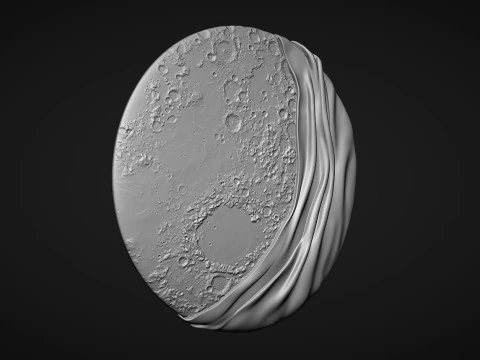 Moon Bas relief wall decor 3D Print Model