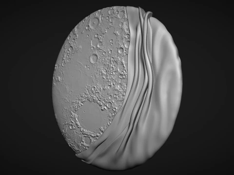 Moon Bas relief wall decor 3D Print Model