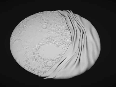 Moon Bas relief wall decor 3D Print Model