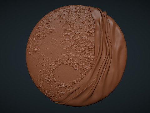 Moon Bas relief wall decor 3Dプリントモデル
