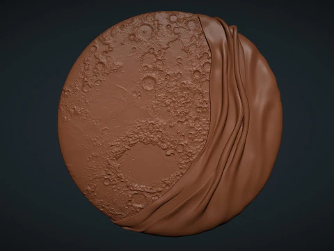 Moon Bas relief wall decor 3D Print Model