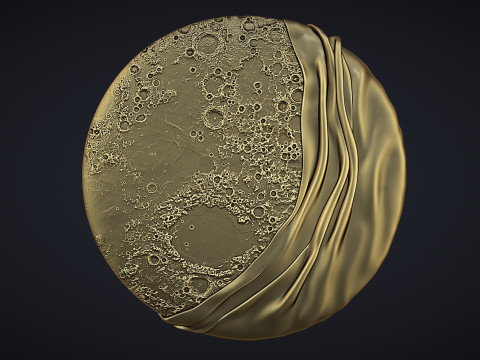 Moon Bas relief wall decor 3Dプリントモデル