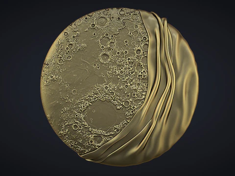 Moon Bas relief wall decor 3D Print Model