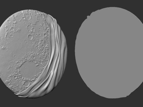 Moon Bas relief wall decor 3D Print Model