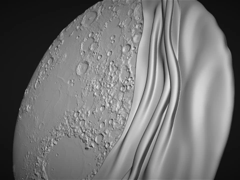 Moon Bas relief wall decor 3D Print Model
