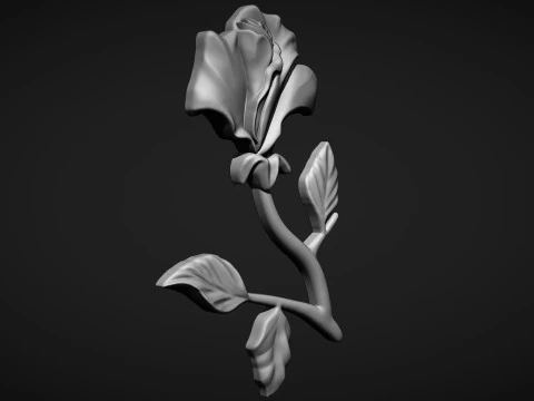 Rose Bas Relief 3D Print Model