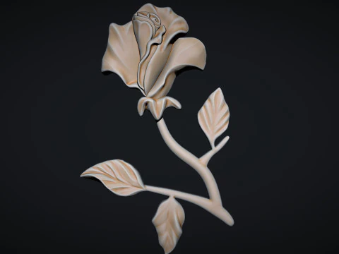 Rose Bas Relief 3D Print Model