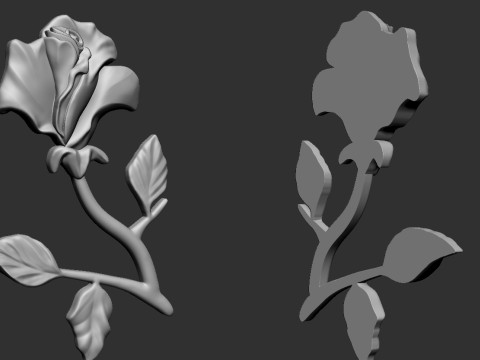 Rose Bas Relief Modello di stampa 3D
