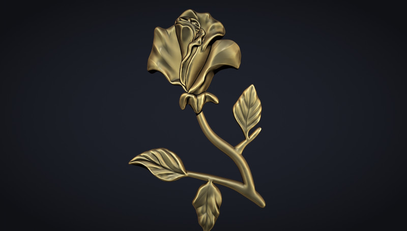 Rose Bas Relief Modello di stampa 3D .c4d .max .obj .3ds .fbx .stl .blend 
