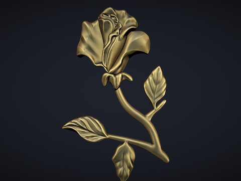 Rose Bas Relief 3Dプリントモデル