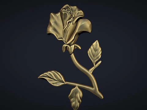 Rose Bas Relief 3D Print Model