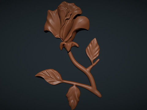 Rose Bas Relief Modello di stampa 3D