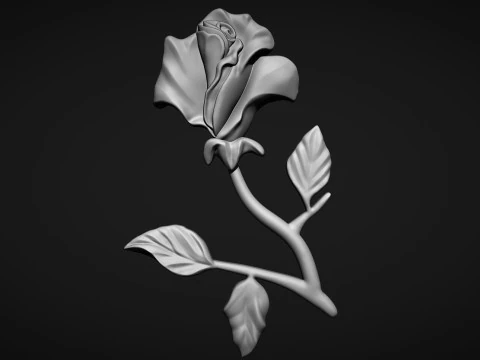 Rose Bas Relief 3D Print Model