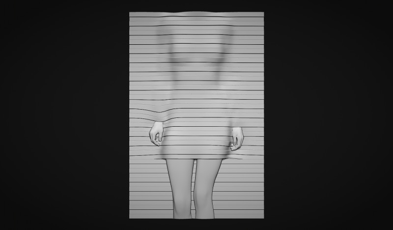 Striped Woman Wall Decor 3D Print Model .c4d .max .obj .3ds .fbx .stl .blend 