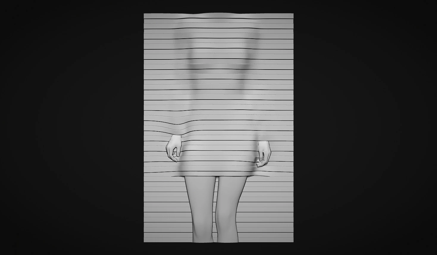 Striped Woman Wall Decor 3D Print Model .c4d .max .obj .3ds .fbx .stl .blend 