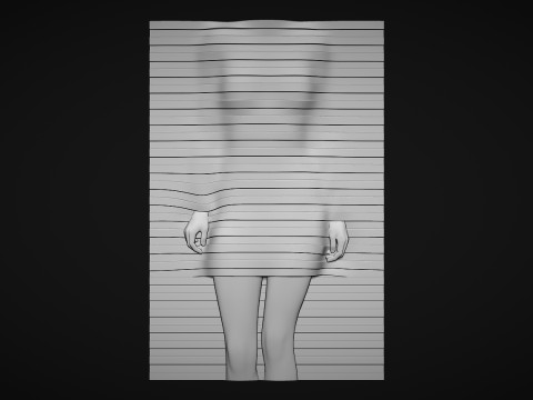 Striped Woman Wall Decor Modelo de impresión 3D