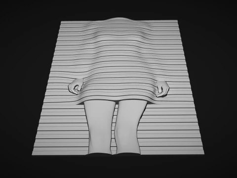 Striped Woman Wall Decor 3D Print Model