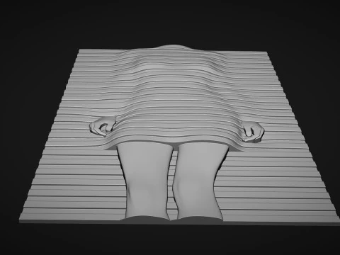 Striped Woman Wall Decor 3D Print Model