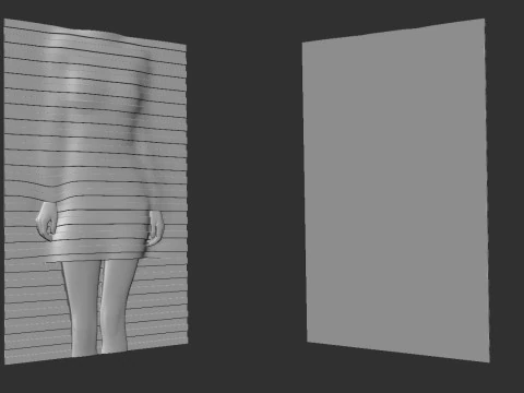 Striped Woman Wall Decor 3D Print Model