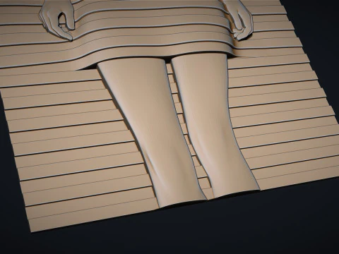 Striped Woman Wall Decor 3D Print Model