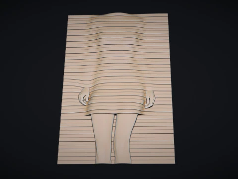 Striped Woman Wall Decor 3D Print Model