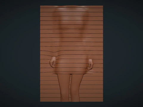 Striped Woman Wall Decor 3D Print Model