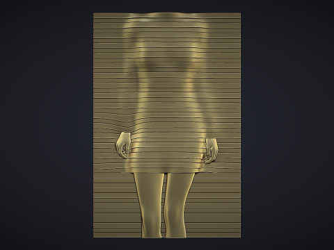 Striped Woman Wall Decor 3D Print Model