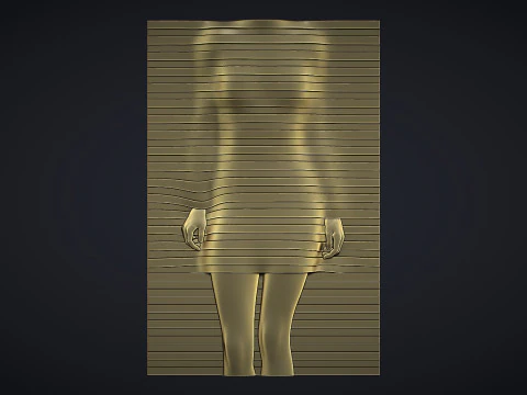 Striped Woman Wall Decor 3D Print Model