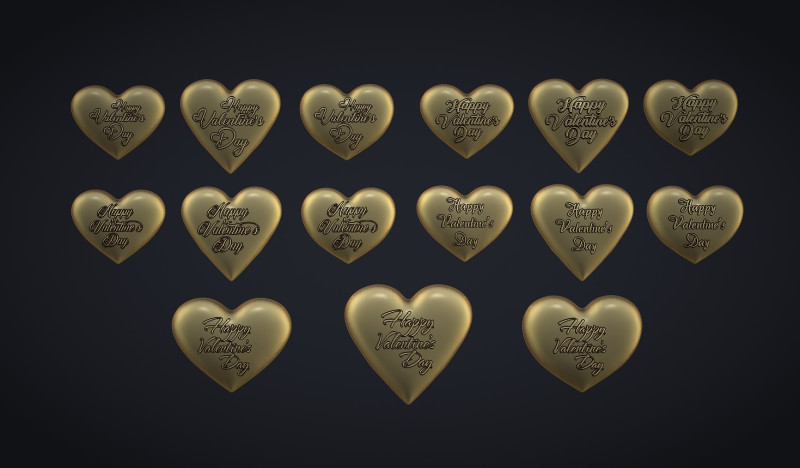 Happy Valentines Day with heart 3D Принт Модель .c4d .max .obj .3ds .fbx .stl .blend