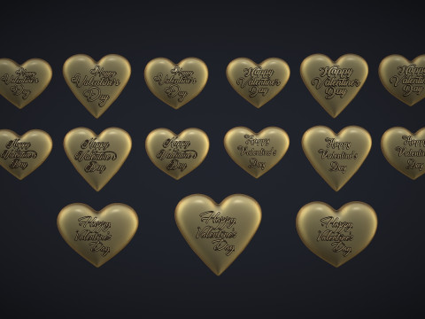 Happy Valentines Day with heart 3D Print Model