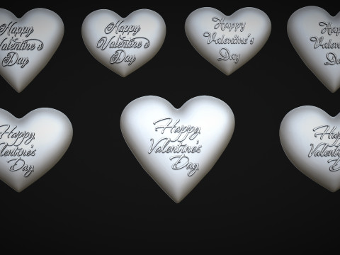 Happy Valentines Day with heart 3D Принт Модель
