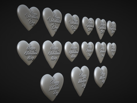 Happy Valentines Day with heart 3D Принт Модель