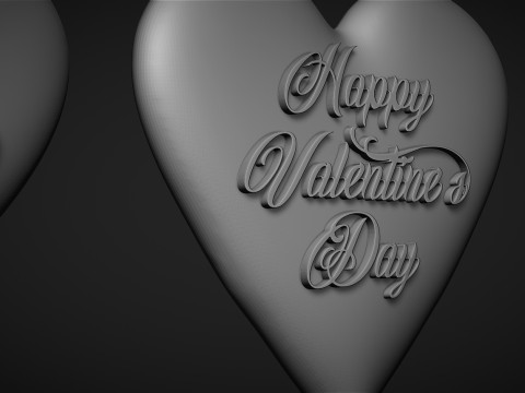 Happy Valentines Day with heart 3D Принт Модель